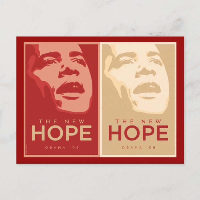 Obama "The New Hope" Red & Tan Postcard Postkarte (Vorderseite)