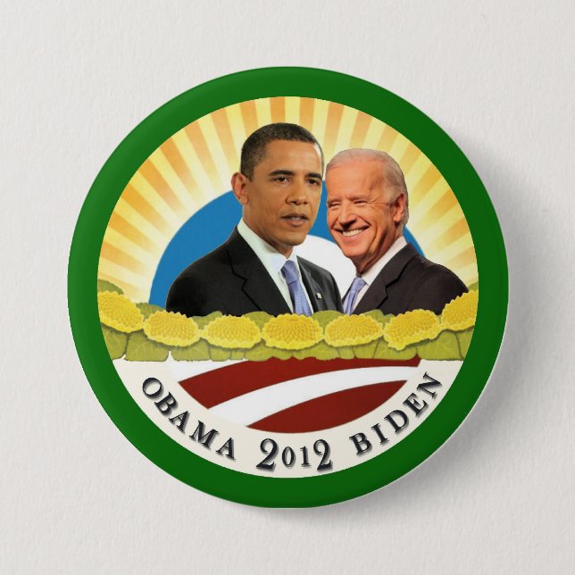Obama u. Biden Sonnenschein Button (Vorderseite)