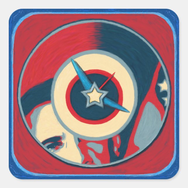 Obama-Uhr-Aufkleber (20) Quadratischer Aufkleber (Vorderseite)