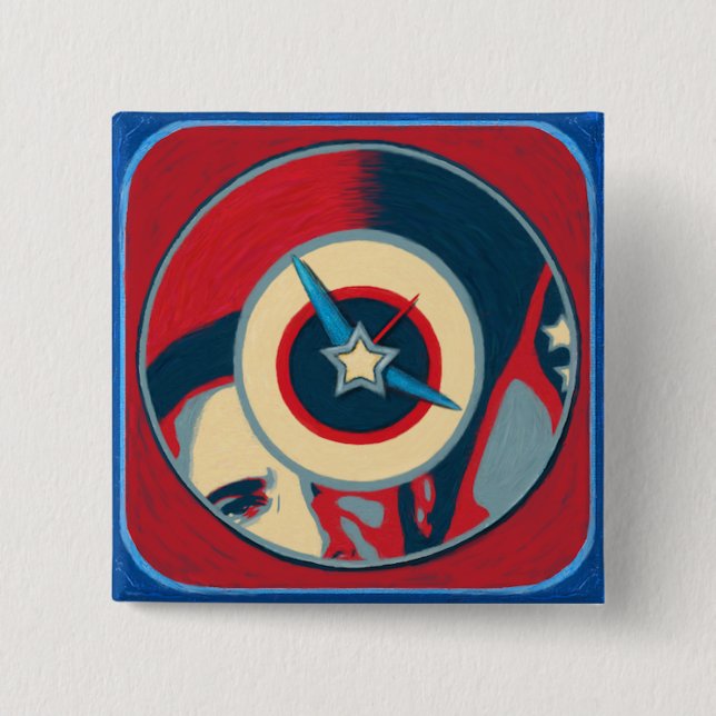 Obama-Uhr-Knopf Button (Vorderseite)