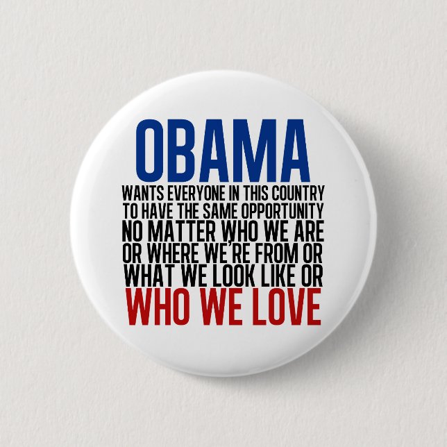 Obama und Gleichheit Button (Vorderseite)