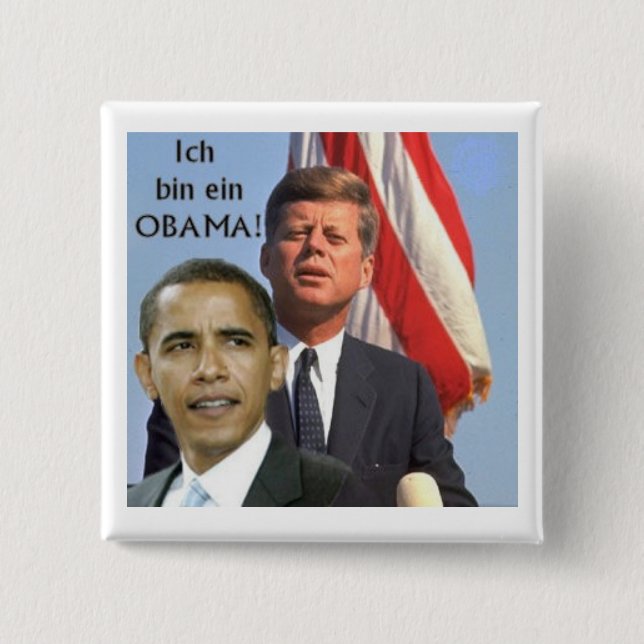 Obama und JFK Knopf Button (Vorderseite)