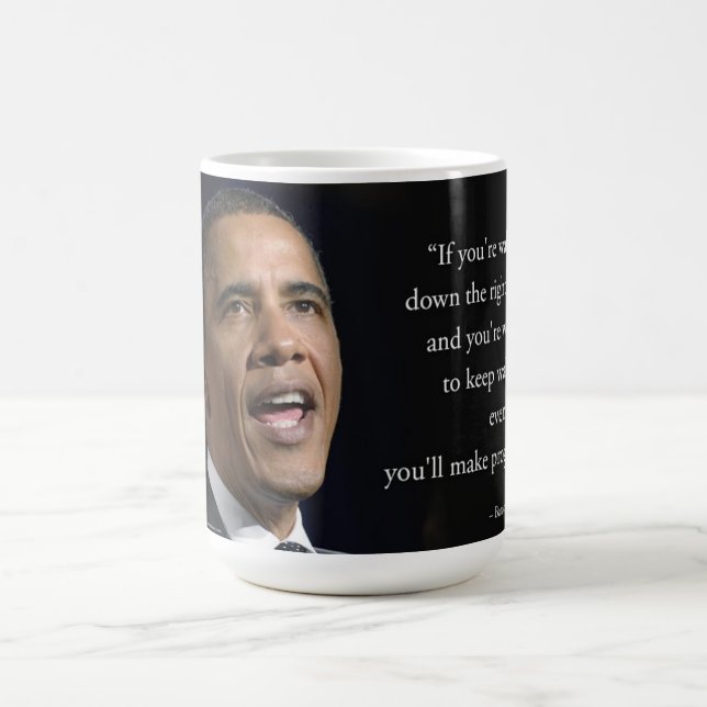 Obama und Motivierend Zitat schön Kaffeetasse (Mittel)