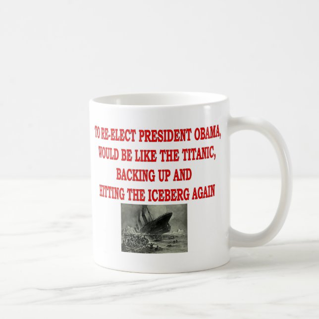OBAMA UND TITANIC KAFFEETASSE (Rechts)