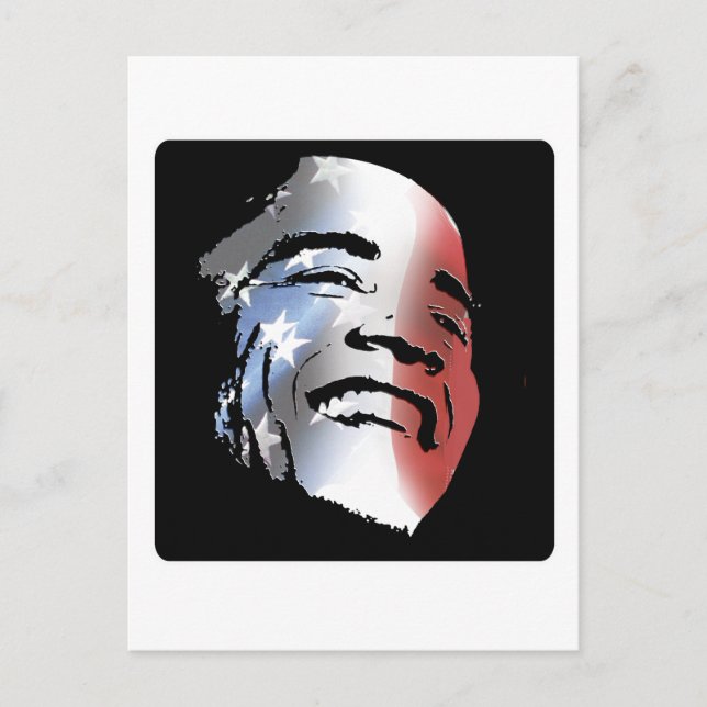 Obama: US Flagge Postkarte (Vorderseite)
