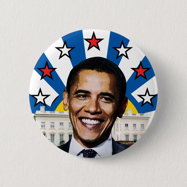 Obama-US Flagge - Sunrise Button (Vorderseite)