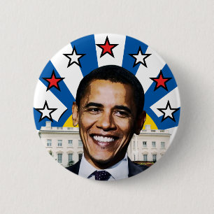 Obama-US Flagge - Sunrise Button