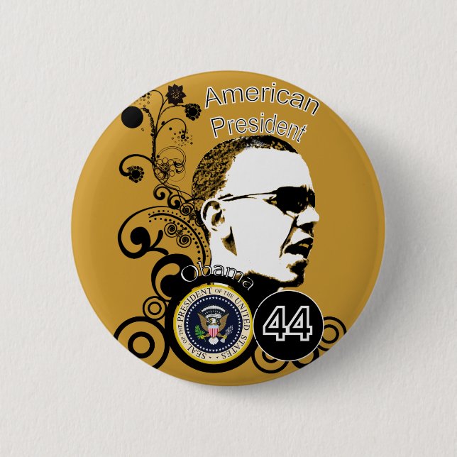 Obama verändert die Hintergrundfarbe Button (Vorderseite)