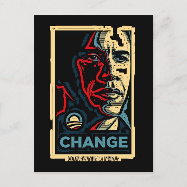 Obama-Veränderung Postkarte (Vorderseite)