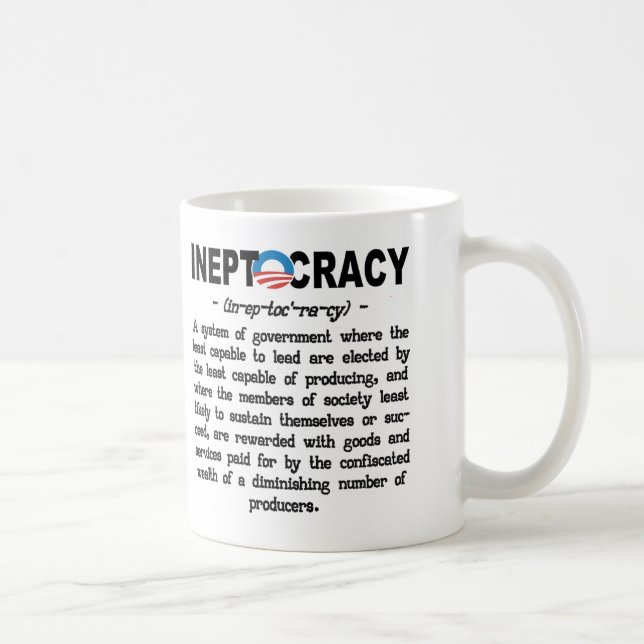 Obama-Verwaltung Ineptocracy Definitions-Tasse Tasse (Rechts)