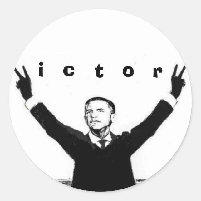 Obama VICTORY Round Stickers (Vorderseite)