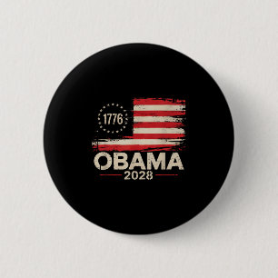 Obama Vintag Präsident 2028 Obama Retro Flag Amer Button