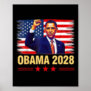 Obama Vintag Präsident 2028 Obama Retro Flag Amer Poster