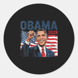 Obama Vintag Präsident 2028 Obama Retro Flag Amer Runder Aufkleber