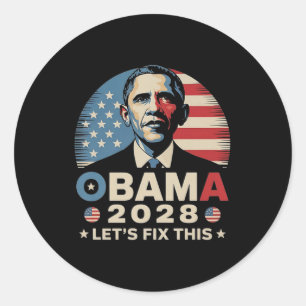Obama Vintag Retro Patriotic 2028 politische Prote Runder Aufkleber