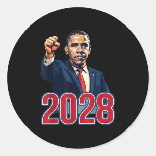 Obama Vintag Retro Patriotic 2028 politische Prote Runder Aufkleber