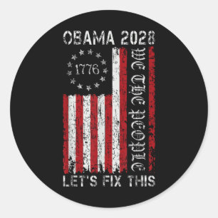 Obama Vintage Flag Retro Patriotic 2028 Politik Runder Aufkleber