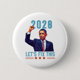 Obama Vintage Patriotische 2028 Politische Protest Button