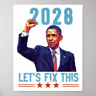 Obama Vintage Patriotischer 2028 Politischer Prote Poster