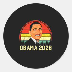 Obama Vintage Präsident 2028 Obama _4 Runder Aufkleber