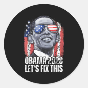 Obama Vintage Präsident 2028 Obama _8 Runder Aufkleber