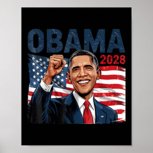 Obama Vintage Präsident 2028 Obama Retro-Flagge Am Poster
