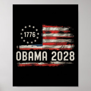 Obama Vintage Präsident 2028 Obama Retro Flagge Am Poster