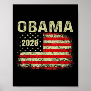 Obama Vintage Präsident 2028 Obama Retro Flagge Am Poster