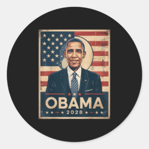 Obama Vintage Präsident 2028 Obama _ Runder Aufkleber