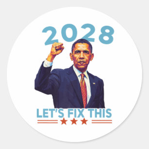Obama Vintage Retro Patriotisch 2028 Politisch Sch Runder Aufkleber