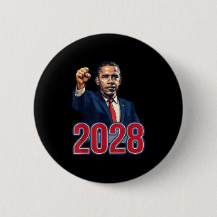 Obama Vintage Retro Patriotisches 2028 Politisches Button