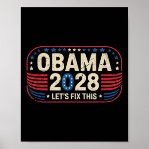 Obama Vintage Retro Patriotisches 2028 Politisches Poster