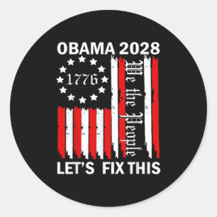 Obama Vintage Retro Patriotisches 2028 Politisches Runder Aufkleber