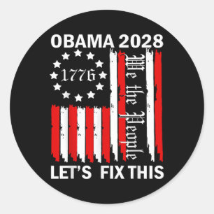 Obama Vintage Retro Patriotisches 2028 Politisches Runder Aufkleber