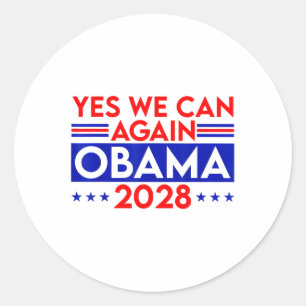Obama Vintage Retro Patriotisches 2028 Politisches Runder Aufkleber