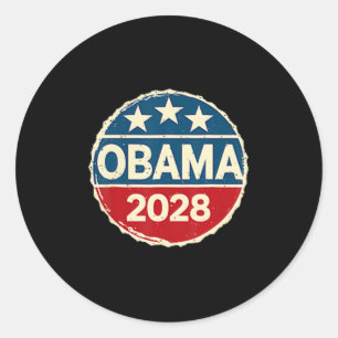 Obama Vintage Retro Patriotisches 2028 Politisches Runder Aufkleber