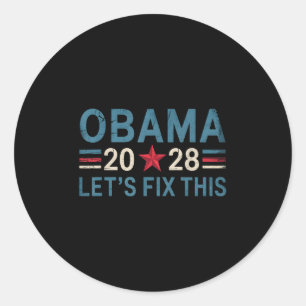 Obama Vintage Retro Patriotisches 2028 Politisches Runder Aufkleber