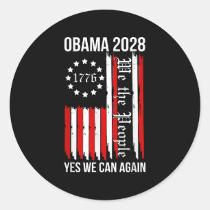 Obama Vintage Retro Patriotisches 2028 Politisches Runder Aufkleber