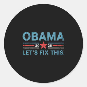 Obama Vintage Retro Patriotisches 2028 Politisches Runder Aufkleber