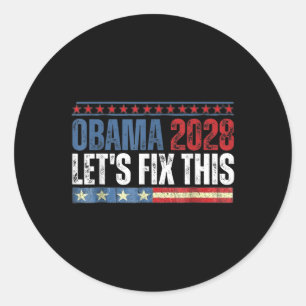 Obama Vintage Retro Patriotisches 2028 Politisches Runder Aufkleber