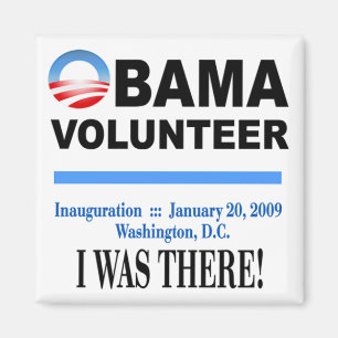 Obama Volunteer Magnet (weiß)
