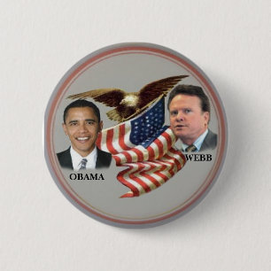 Obama-/WebbEagle Flaggen-Knopf Button