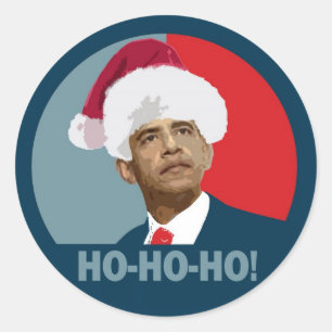 Obama-Weihnachten Ho Ho Ho Runder Aufkleber