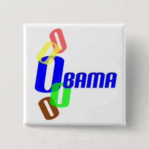 Obama, wenn er O überschneidet, färbt Knopf Button