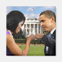 Obama White House Faust Bump Magnet