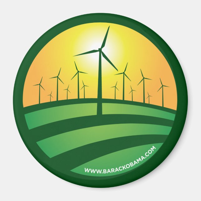 Obama-Wind des Wandels 3x3 Runde Magnet (Vorne)