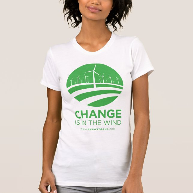 Obama-Winde des T - Shirt der Änderungs-Frauen (Vorderseite)