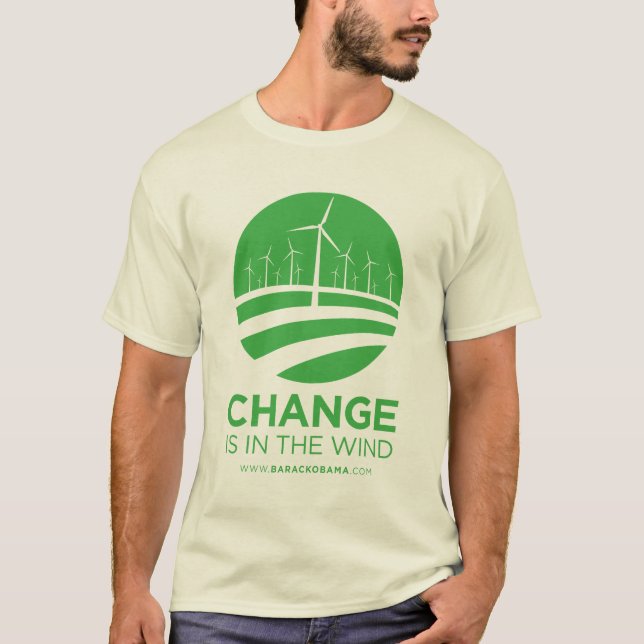 Obama-Winde des T - Shirt der Änderungs-Männer (Vorderseite)