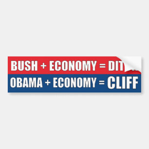 Obama + Wirtschaft = KLIPPE Autoaufkleber