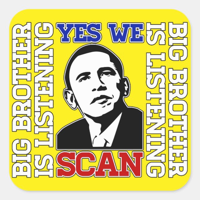 Obama Yes We Scan Sticker (Vorderseite)